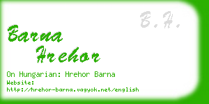 barna hrehor business card